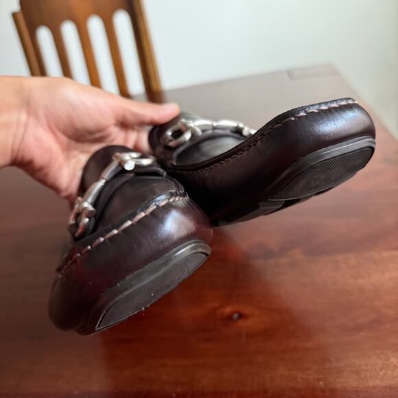 Salvatore Ferragamo Parigi Gancini Bit Driving Moc Shoe loafer brown leather 9 - Picture 6 of 14